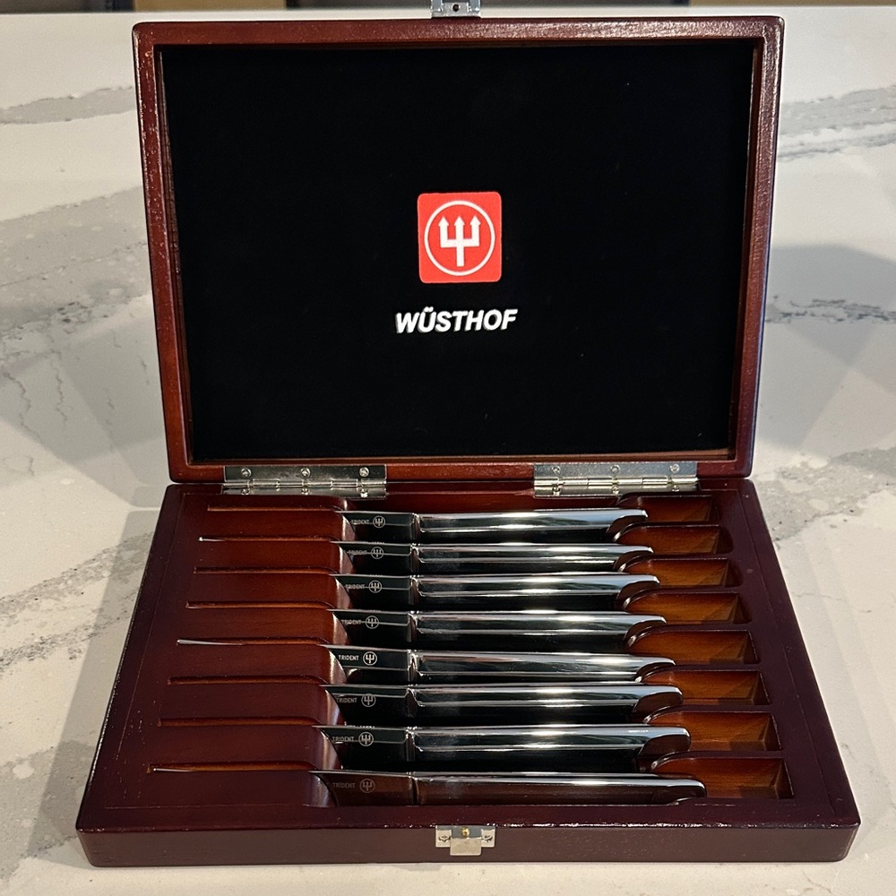 Brand New in Box Wusthof Stainless Steel Steak Knife set of 8